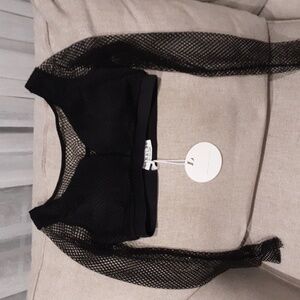 Lunalae black crop top bra top nwt US 8